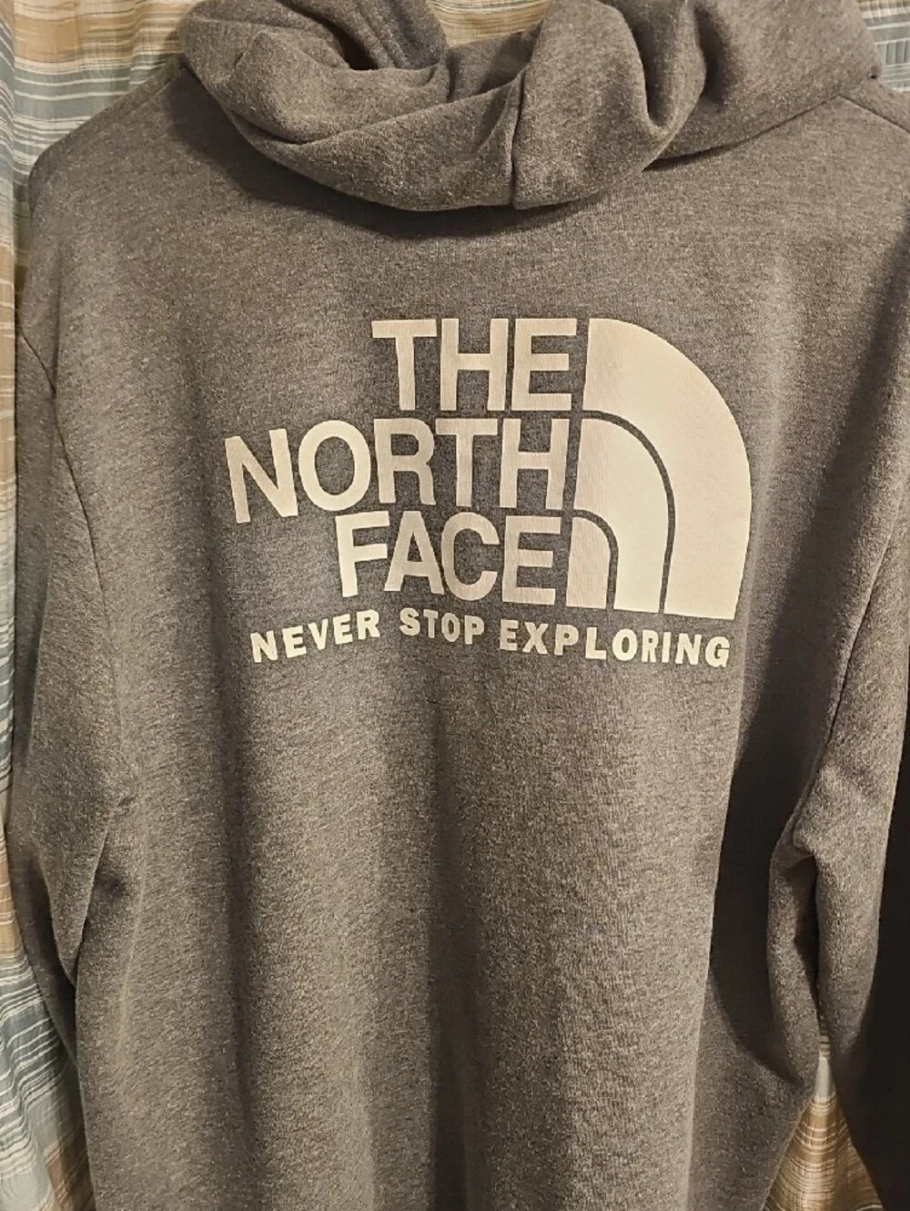 The North Face Heather Gray Hoodie with White Logo